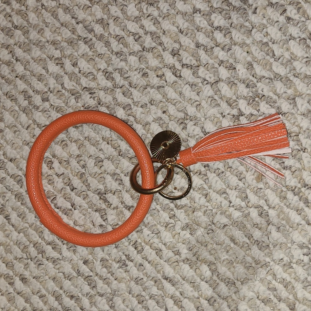 Orange wristlet keychain
